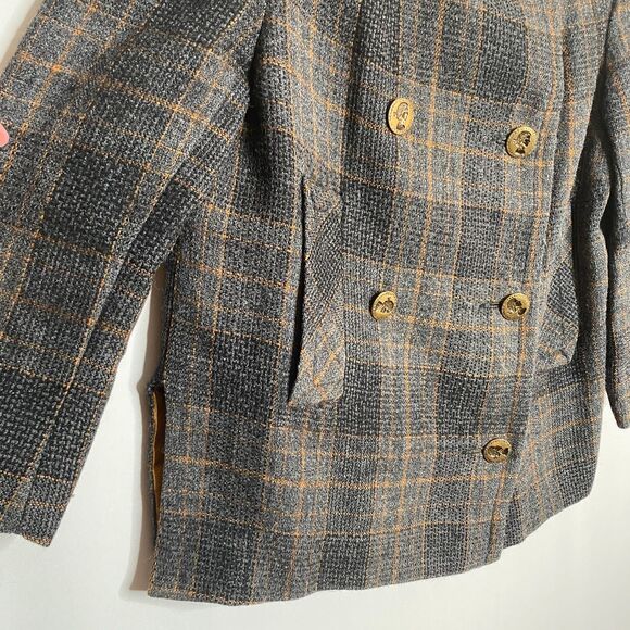 VTG Urban Suburban by Moordale Tweed Coat Gold Satin Lined High Split Side Large - Picture 2 of 14